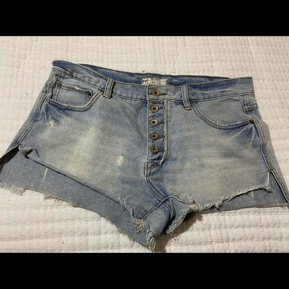 Free people distressed jean shorts